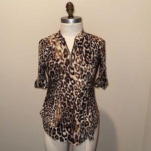Leopard Zipper Blouse